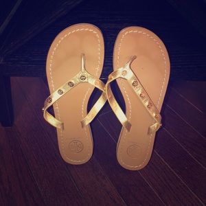Tory Burch Ricki Gold Studded Sandal Sz8